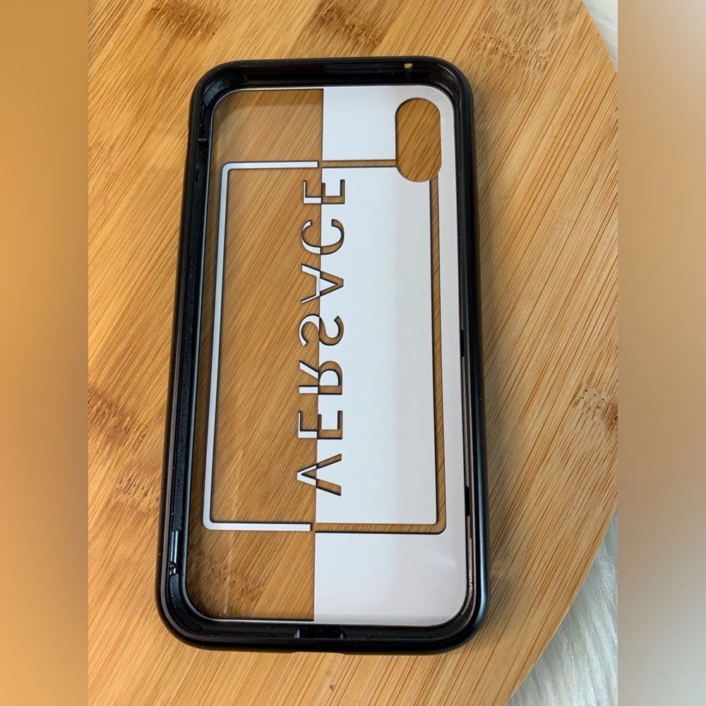 Versace Glossy Black Phone Cover - Picture 3 of 5